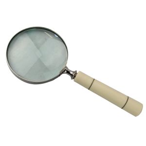 Imitation Bone Handled Magnifying Glass With Gold Wire Bands - 24cm