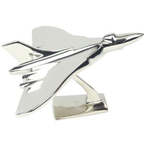 Small Vulcan Plane On Metal Stand Nickel Plated Aluminium - 21cm