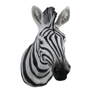 Zebra Head Wall Art Faux Taxidermy - 46cm