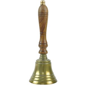Bell With Wooden Handle (Brass Antique Finish) - 41cm
