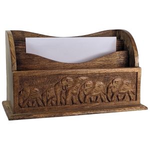 Mango Wood Elephant Letter Rack 33.3cm