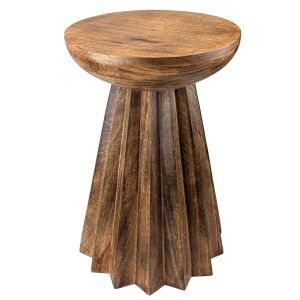 Mango Wood Side Stool / Table Star Base Round Top - 50cm