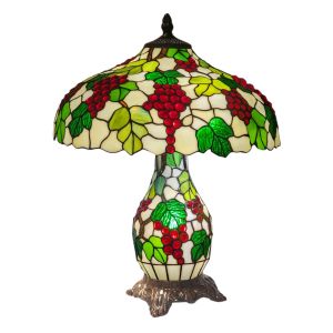 Grape Tiffany Umbrella Table Lamp 55cm + Free Bulb
