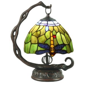 Dragonfly Tiffany Lamp Embossed Base 31cm + Free Bulb 