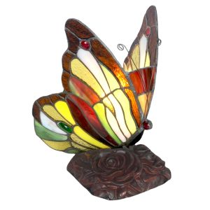 Tortoiseshell Butterfly Tiffany Table Lamp 23cm + Free Bulb