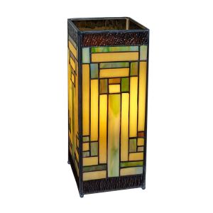 Art Deco Design Square Tiffany Lamp Free Bulb 27.5cm