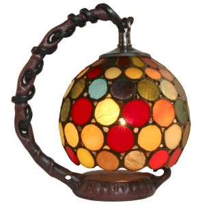 Tiffany Style Spot Hanging Shade Table Lamp 19cm + Free Bulb