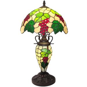 Double Lamp With Resin Base - 56cm Medium - Grape Design + Free Bulbs