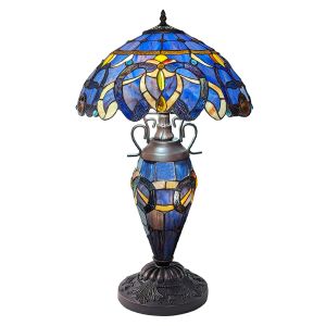 Art Nouveau Double Lamp With Resin Base 56cm Medium New Design + Free Bulbs