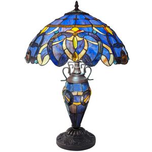 Art Nouveau Double Lamp With Resin Base 60cm Large - New Design + Free Bulbs