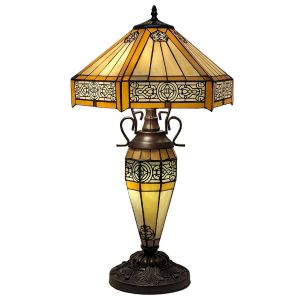 Double Lamp With Resin Base 56cm Medium - Art Deco Design + Free Bulbs