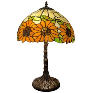 Large Tiffany Lamp - Sunflower Design 2 - 58cm + Free Bulb