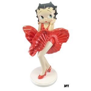 Large Betty Boop Classic Pose Cool Breeze Red Dress - 3ft