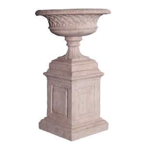 Eastwell Urn on Base - Roman Stone Finish