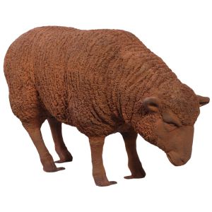 Merino Ewe Grazing Life Size - 96cm - Rusty Finish
