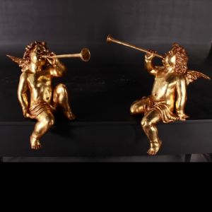 Cherubs Heralds - 43cm - Gold Leaf Finish