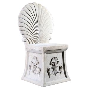 Emperor Shell Throne Stool - 84cm - Roman Stone Finish
