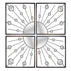 Square Star Burst Wall Art Mirror